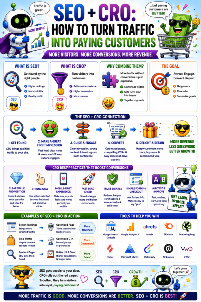 SEO + CRO: How to Turn Traffic Into Paying Customers